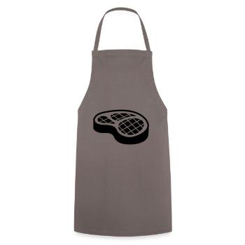 Meat steak symbol - Cooking Apron - grey - Front - AI Model Male 185 dark (185cm)