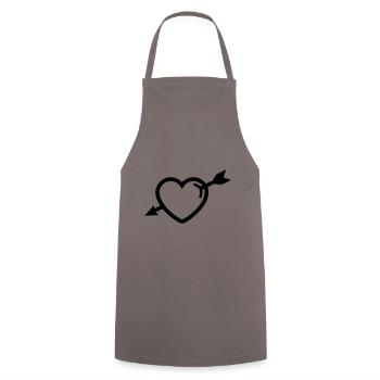 Flèche du symbole du cœur - Tablier de cuisine - gris - Devant - AI Model Male 185 dark (185cm)