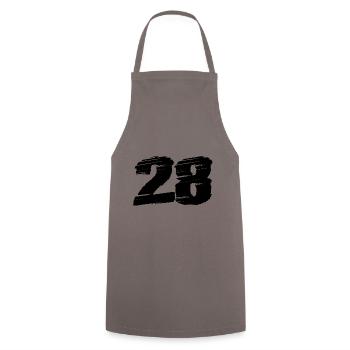 28 Number jersey - Cooking Apron - grey - Front - AI Model Male 185 dark (185cm)