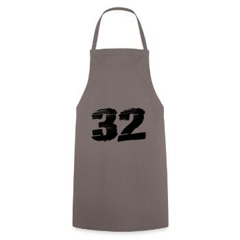 32 Number jersey - Cooking Apron - grey - Front - AI Model Male 185 dark (185cm)