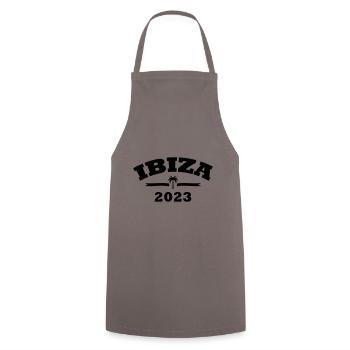 Ibiza 2023 - Kochschürze - Grau - Vorne - AI Model Male 185 dark (185cm)