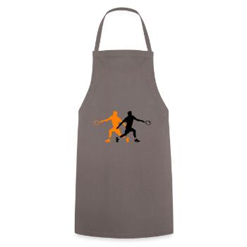 Tennis Spieler Silhouette - Kochschürze - Grau - Vorne - AI Model Male 185 dark (185cm)