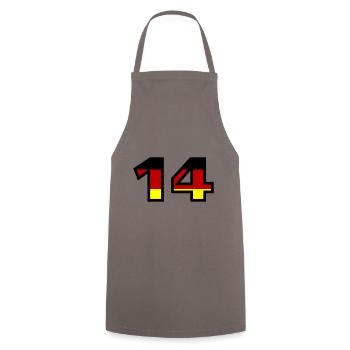 14 Zahl Deutschland Trikot - Kochschürze - Grau - Vorne - AI Model Male 185 dark (185cm)