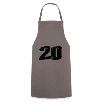 Maillot 20 Numéro - Tablier de cuisine - gris - Devant - AI Model Male 185 dark (185cm)