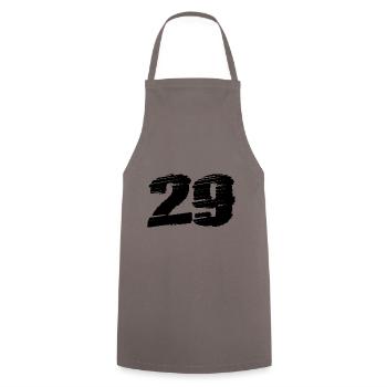 29 Zahl Trikot - Kochschürze - Grau - Vorne - AI Model Male 185 dark (185cm)