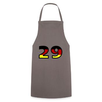 29 Zahl Deutschland Trikot - Kochschürze - Grau - Vorne - AI Model Male 185 dark (185cm)