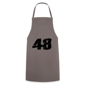 48 Zahl Trikot - Kochschürze - Grau - Vorne - AI Model Male 185 dark (185cm)