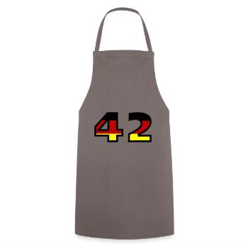 42 Zahl Deutschland Trikot - Kochschürze - Grau - Vorne - AI Model Male 185 dark (185cm)