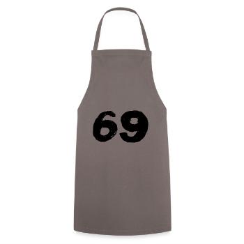69 Zahl Trikot - Kochschürze - Grau - Vorne - AI Model Male 185 dark (185cm)
