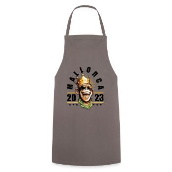 Mallorca 2023 King Party Malle - Cooking Apron - grey - Front - AI Model Male 185 dark (185cm)