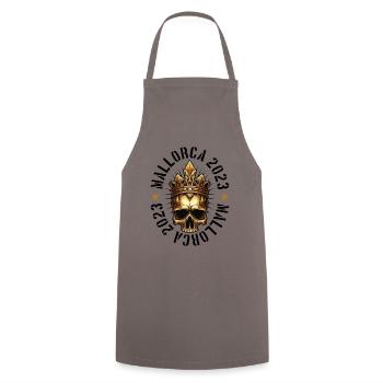 Majorque 2023 Crâne - Tablier de cuisine - gris - Devant - AI Model Male 185 dark (185cm)