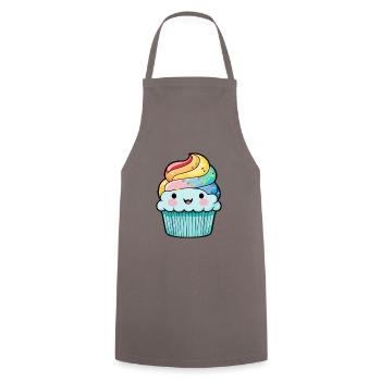 Cupcake Comic Muffin Kuchen - Kochschürze - Grau - Vorne - AI Model Male 185 dark (185cm)