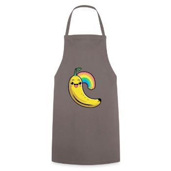 Banane Comic - Kochschürze - Grau - Vorne - AI Model Male 185 dark (185cm)