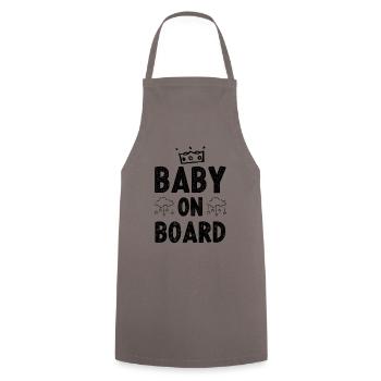 bébé à bord - Tablier de cuisine - gris - Devant - AI Model Male 185 dark (185cm)