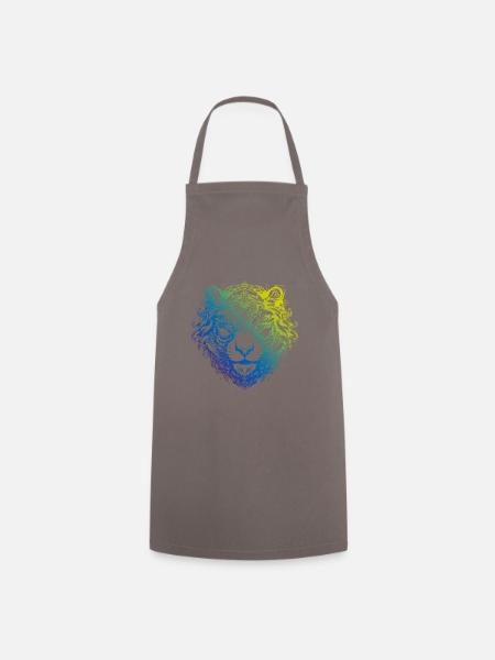 Tiger Mandala Boho - Kochschürze - Grau
