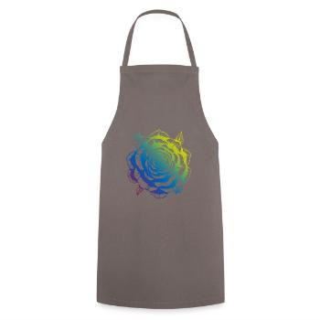 Rose Mandala Boho - Kochschürze - Grau - Vorne - AI Model Male 185 dark (185cm)