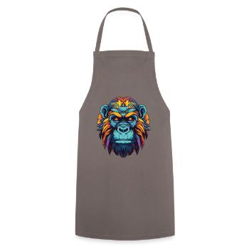 Gorilla Portrait - Cooking Apron - grey - Front - AI Model Male 185 dark (185cm)