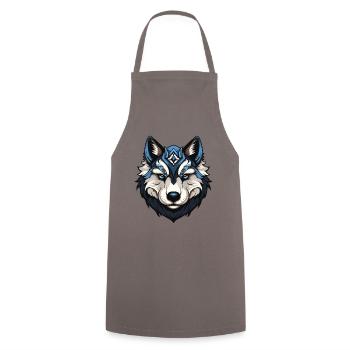 Husky Dog Portrait - Cooking Apron - grey - Front - AI Model Male 185 dark (185cm)