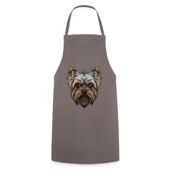 Yorkshire Terrier Hund Portrait - Kochschürze - Grau - Vorne - AI Model Male 185 dark (185cm)