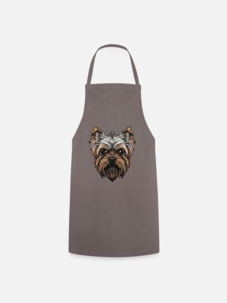 Yorkshire Terrier Hund Portrait - Kochschürze - Grau