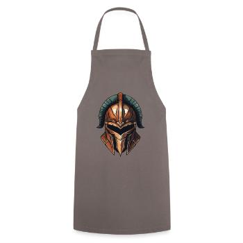 Spartan Warrior Sparta Helmet - Cooking Apron - grey - Front - AI Model Male 185 dark (185cm)