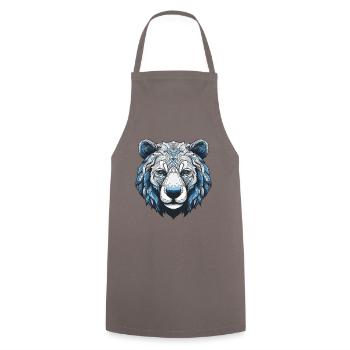 Polar Bear Portrait Polar Bear - Cooking Apron - grey - Front - AI Model Male 185 dark (185cm)