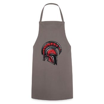 Spartan Warrior Sparta Helmet - Cooking Apron - grey - Front - AI Model Male 185 dark (185cm)