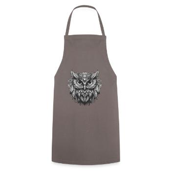 Hibou Portrait Animal - Tablier de cuisine - gris - Devant - AI Model Male 185 dark (185cm)