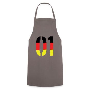 1 symbole numérique Allemagne - Tablier de cuisine - gris - Devant - AI Model Male 185 dark (185cm)