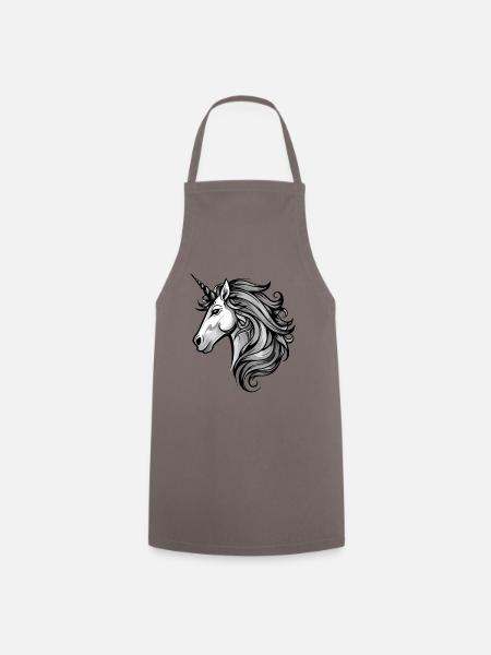 Einhorn Kopf - Kochschürze - Grau
