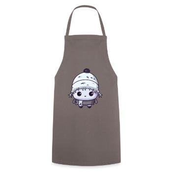 Eskimo Comic Erkältung Winter - Kochschürze - Grau - Vorne - AI Model Male 185 dark (185cm)