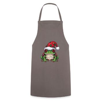 Portrait de grenouille Noël - Tablier de cuisine - gris - Devant - AI Model Male 185 dark (185cm)