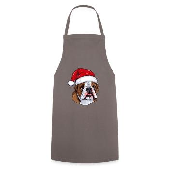 Bouledogue chien Portrait Noël - Tablier de cuisine - gris - Devant - AI Model Male 185 dark (185cm)