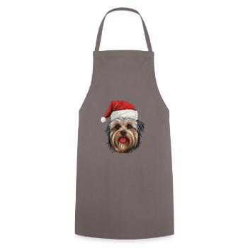 Yorkshire Terrier Hund Weihnachten - Kochschürze - Grau - Vorne - AI Model Male 185 dark (185cm)