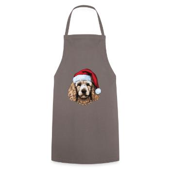 Poodle Dog Portrait Christmas - Cooking Apron - grey - Front - AI Model Male 185 dark (185cm)