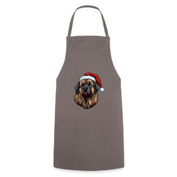 Leonberger Dog Head Christmas Portrait - Cooking Apron - grey - Front - AI Model Male 185 dark (185cm)