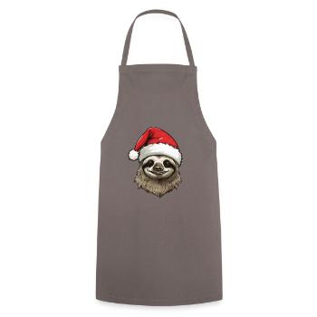 Sloth Head Christmas Portrait - Cooking Apron - grey - Front - AI Model Male 185 dark (185cm)