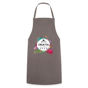 Croatia 2024 Colorful - Cooking Apron - grey - Front - AI Model Male 185 dark (185cm)