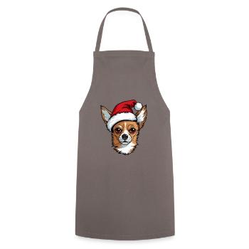 Chihuahua Chien Noël Drôle Noël - Tablier de cuisine - gris - Devant - AI Model Male 185 dark (185cm)