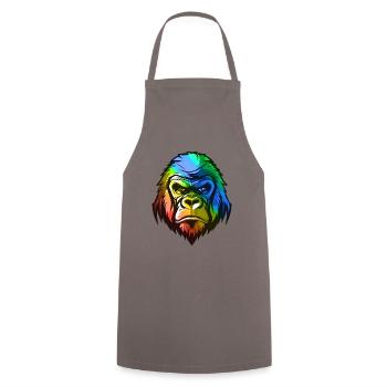 Gorilla Head Colorful - Cooking Apron - grey - Front - AI Model Male 185 dark (185cm)