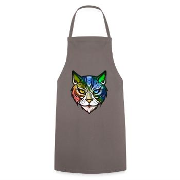 Cat Head Colorful - Cooking Apron - grey - Front - AI Model Male 185 dark (185cm)