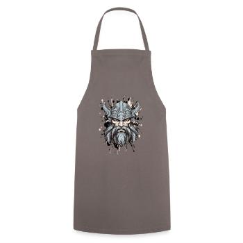 Viking Head Portrait Motivation Mythology - Cooking Apron - grey - Front - AI Model Male 185 dark (185cm)