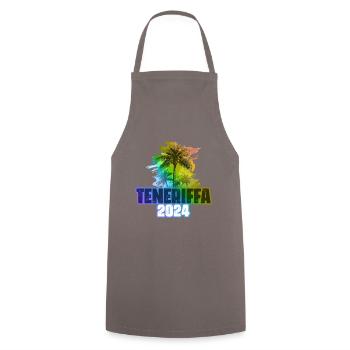 Tenerife 2024 Vacances Palmiers Colorés - Tablier de cuisine - gris - Devant - AI Model Male 185 dark (185cm)
