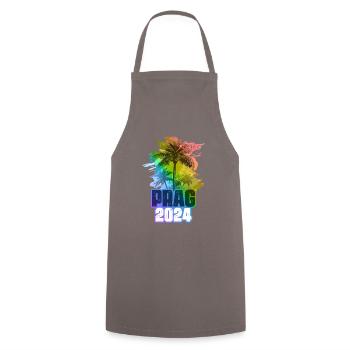 Prague 2024 Vacances Palmiers Colorés - Tablier de cuisine - gris - Devant - AI Model Male 185 dark (185cm)