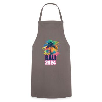 Bali 2024 Urlaub Palmen Klecks - Kochschürze - Grau - Vorne - AI Model Male 185 dark (185cm)