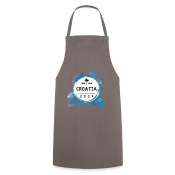 Croatia 2024 Colorful - Cooking Apron - grey - Front - AI Model Male 185 dark (185cm)