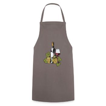 Verre à vin VinRaisins Vin - Tablier de cuisine - gris - Devant - AI Model Male 185 dark (185cm)