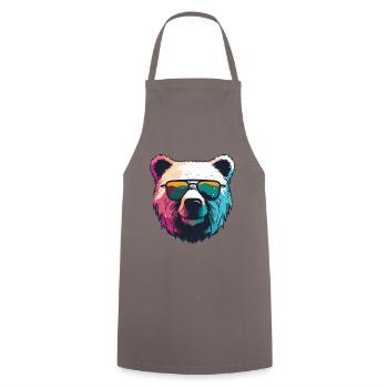 Tête d’ours polaire Cool ours polaire - Tablier de cuisine - gris - Devant - AI Model Male 185 dark (185cm)