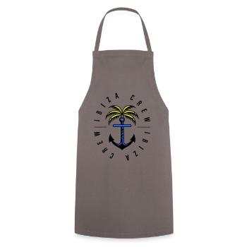 Ibiza Crew Anchor Palm Tree - Cooking Apron - grey - Front - AI Model Male 185 dark (185cm)
