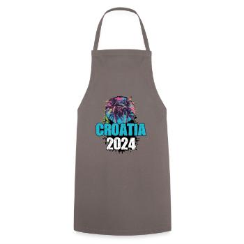 Croatia 2024 Travel Tour Team - Cooking Apron - grey - Front - AI Model Male 185 dark (185cm)